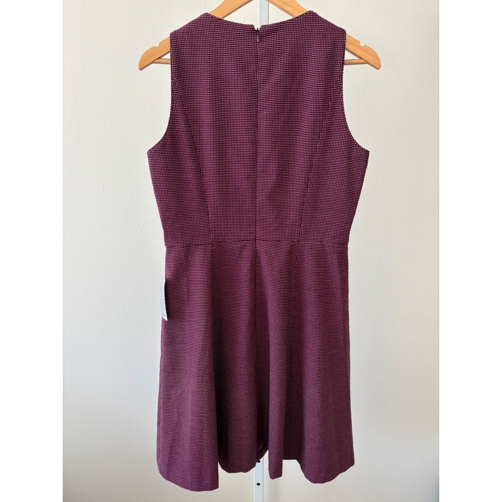 Classic Gal Meets Glam Dress Size 10 Burgundy Micro Dot Fit & Flare Pockets NWT - Picture 3 of 10